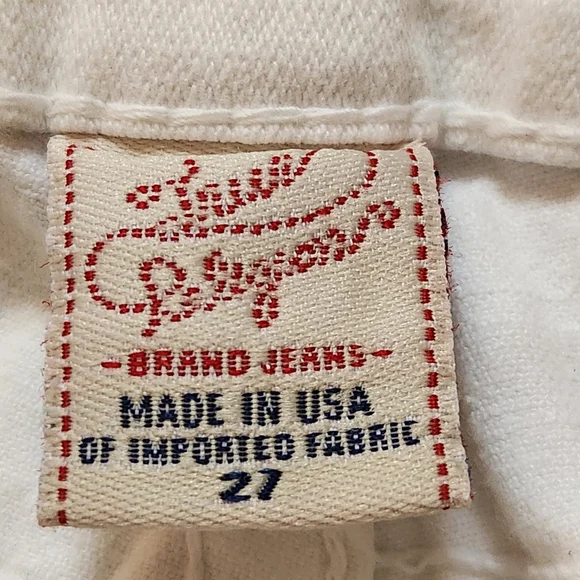 True Religion Jeans Women's 27 White Flare Cotton Stretch Boot Cut Made USA - Picture 5 of 14